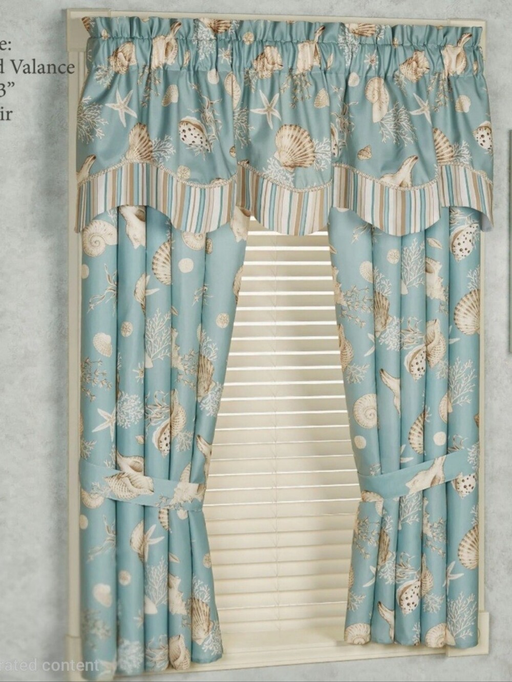 Touch of Class "Seabreeze" Coastal Scalloped Window Valance (72" x 20")